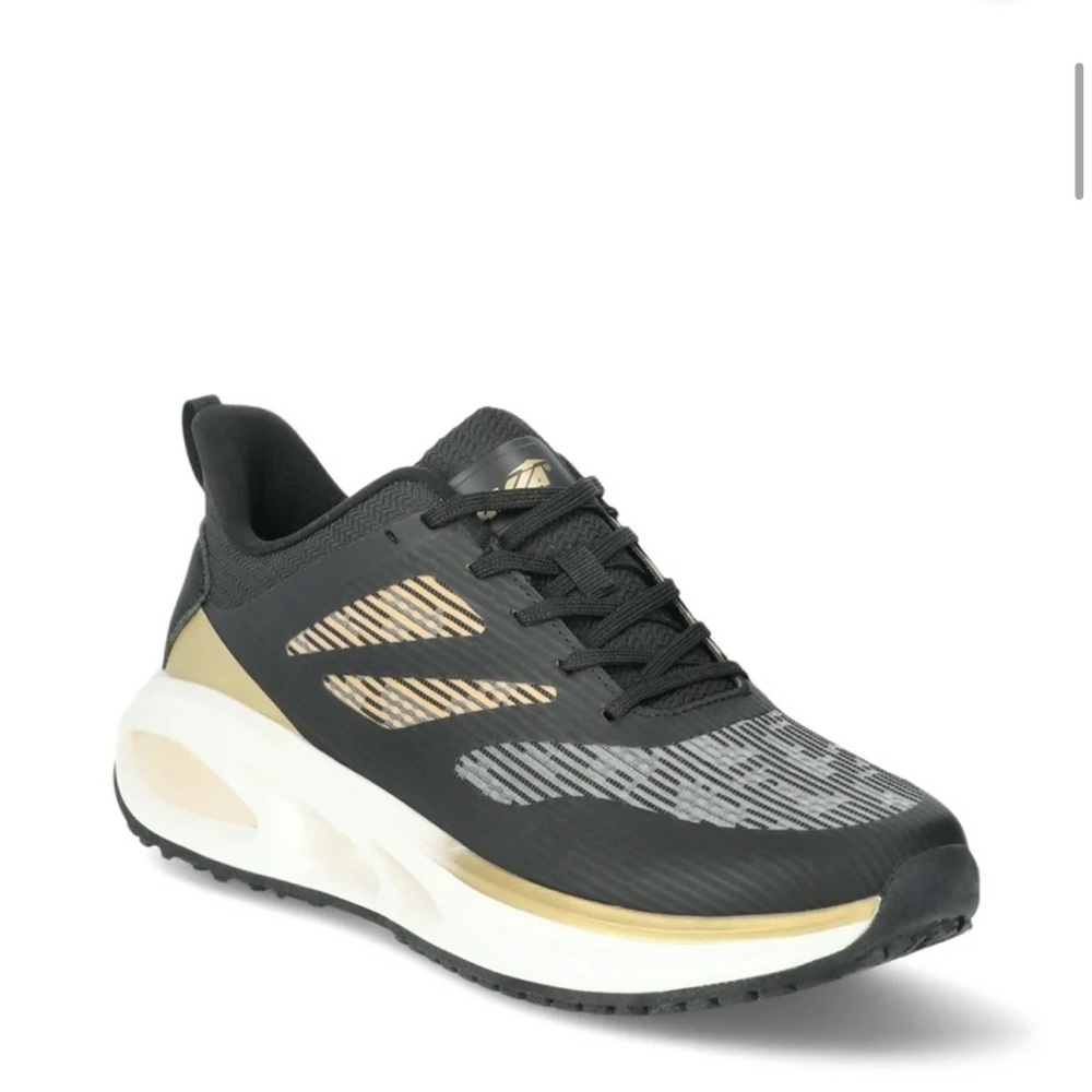 Avia Black and Gold Sneakers with Cushioned Midsole